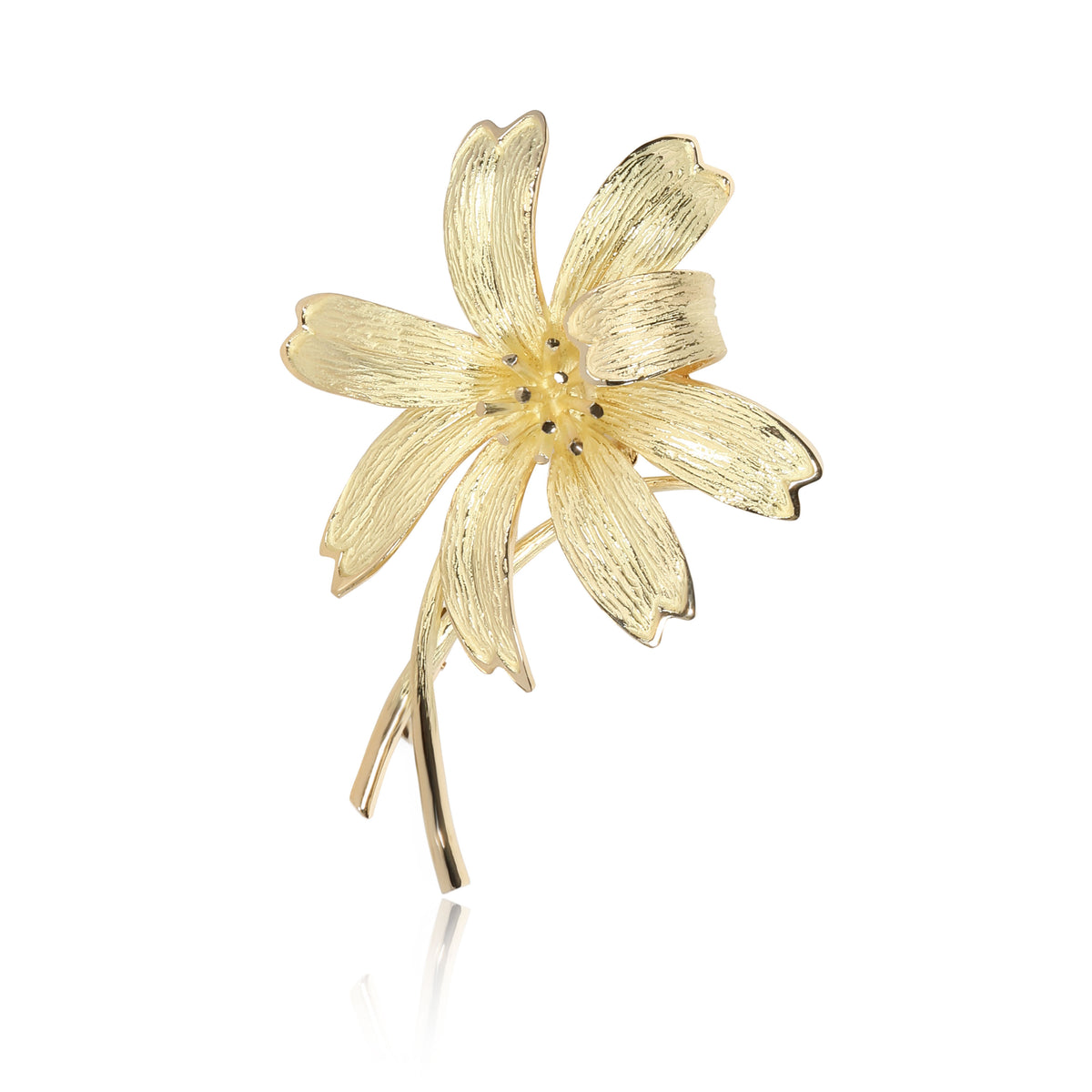 Tiffany & Co. Vintage Flower Brooch in 18K Yellow Gold