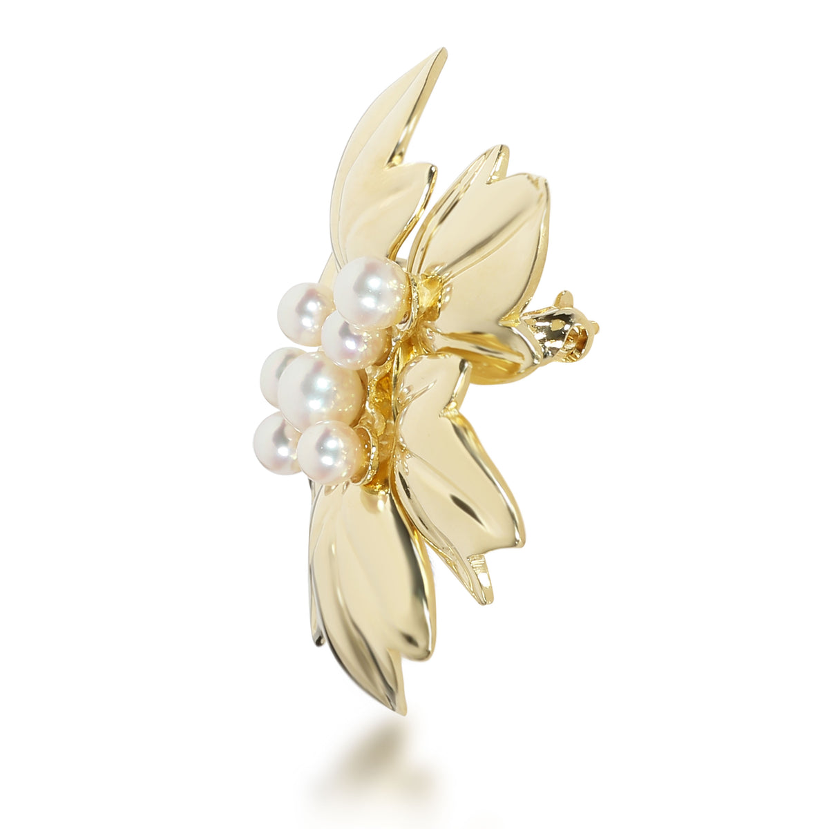 Tiffany & Co. Vintage 6 Leaved Brooch with Pearl Cluster in 18K Yellow Gold