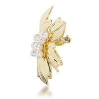 Tiffany & Co. Vintage 6 Leaved Brooch with Pearl Cluster in 18K Yellow Gold