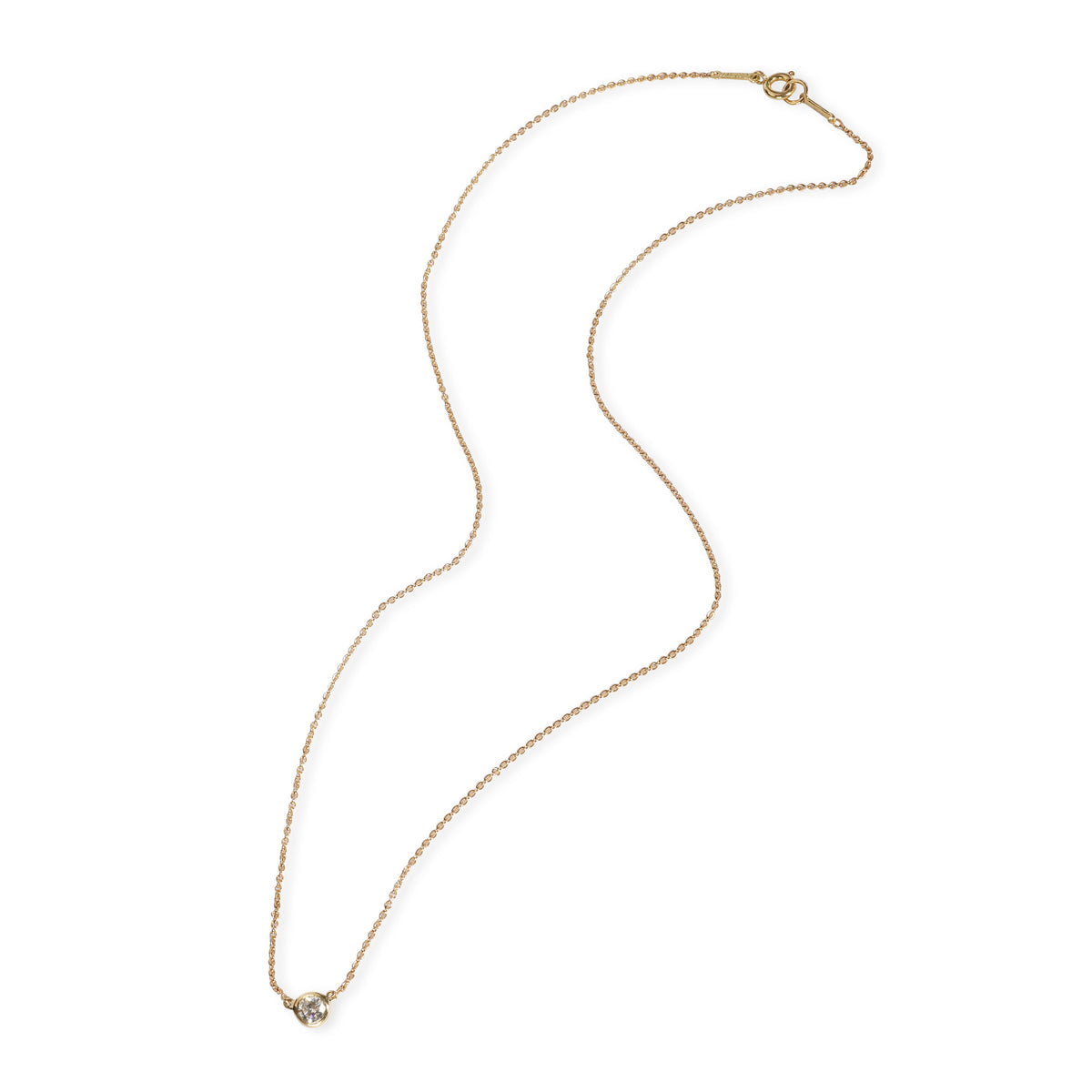 Tiffany Elsa Peretti Diamond by The Yard Necklace in 18K Yellow Gold 0.25 CT