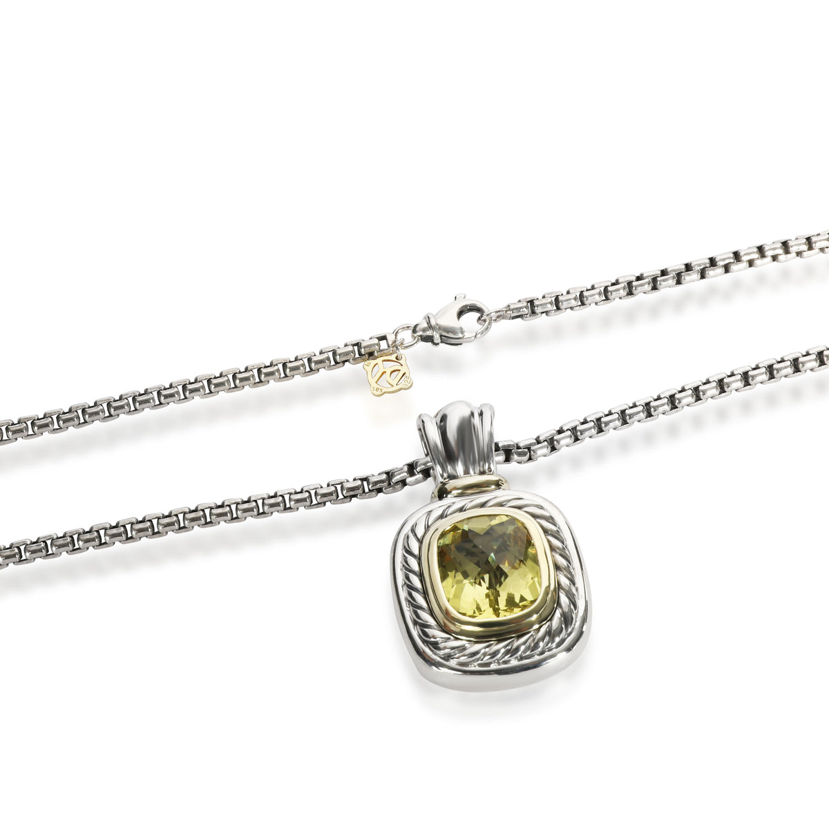 David Yurman Albion Lemon Quartz Necklace in 14K Yellow Gold/Sterling Silver
