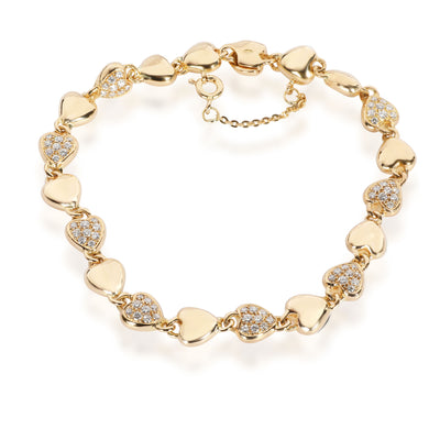 Cartier Vintage Linked Hearts Diamond Bracelet in 18K Yellow Gold 1.00 CTW