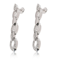 Cartier Estate Marquise Shape Diamond Drop Earrings in 18K White Gold 1.25 CTW