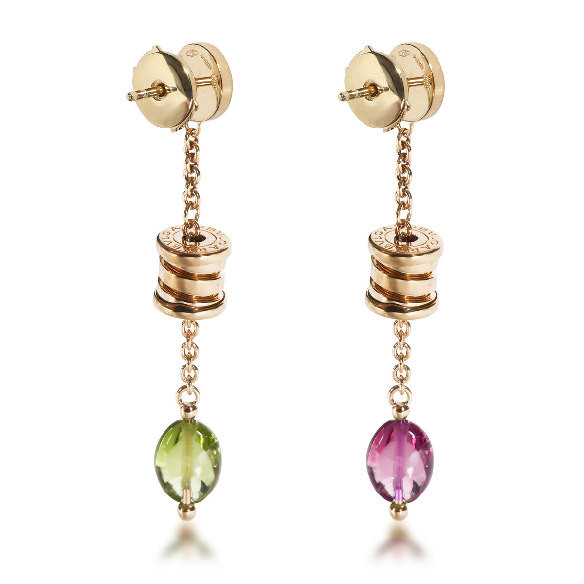 Bulgari B.zero1 Multi Colored Gemstone Earrings in 18K Yellow Gold