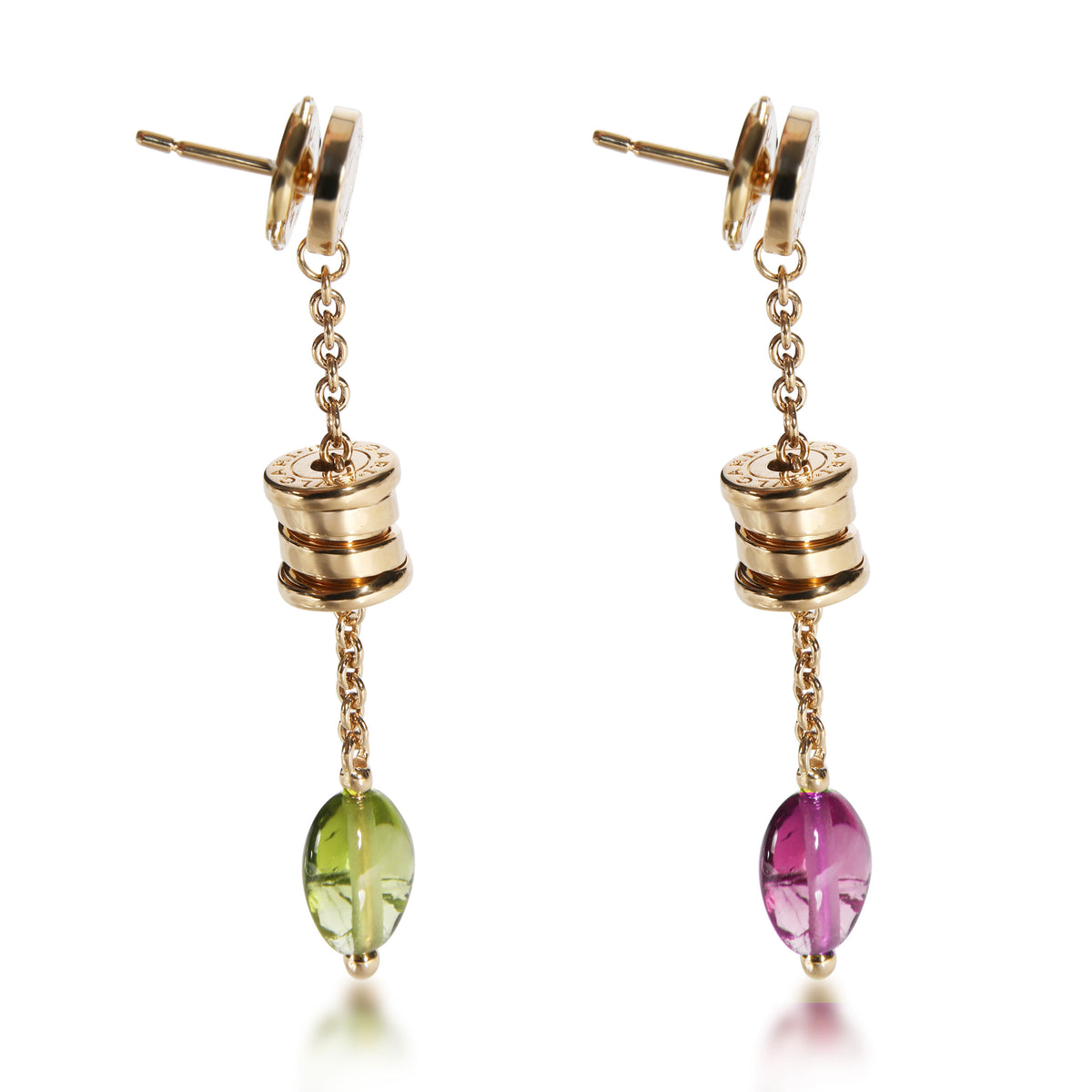 Bulgari B.zero1 Multi Colored Gemstone Earrings in 18K Yellow Gold