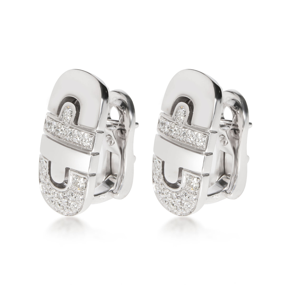 Bulgari Parentesi Diamond Earrings in 18K White Gold 0.75 CTW