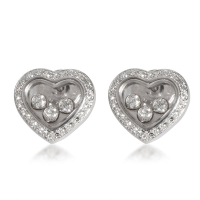 Chopard Happy Diamonds Icons Heart Earrings in 18K White Gold 0.70 CTW