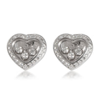 Chopard Happy Diamonds Icons Heart Earrings in 18K White Gold 0.70 CTW