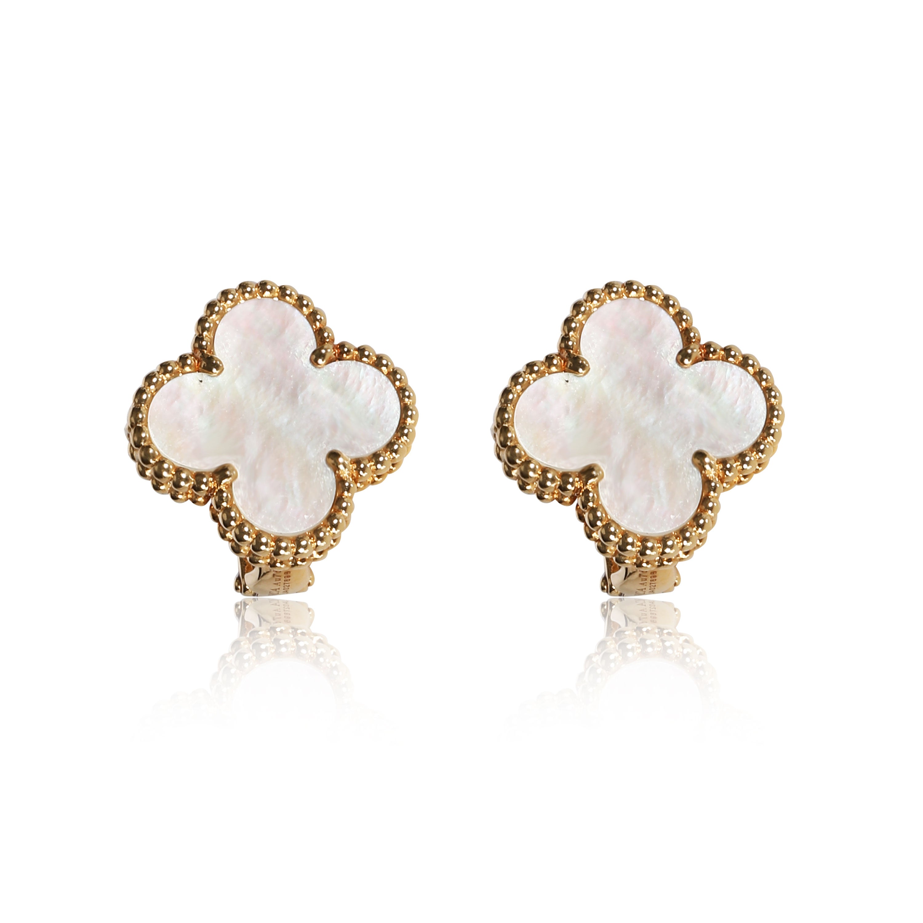 Van Cleef & Arpels Alhambra Mother Of Pearl Gold Earrings