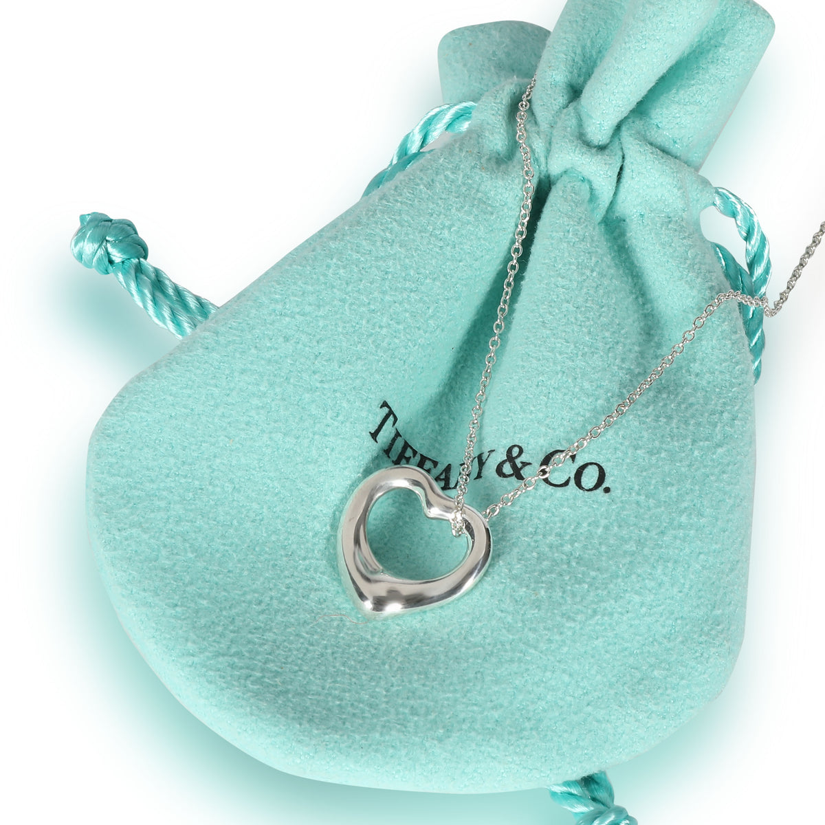 Tiffany & Co. Elsa Peretti Open Heart Necklace in  Sterling Silver