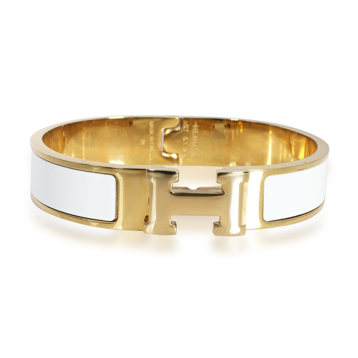 Hermes white enamel bangle Clearance