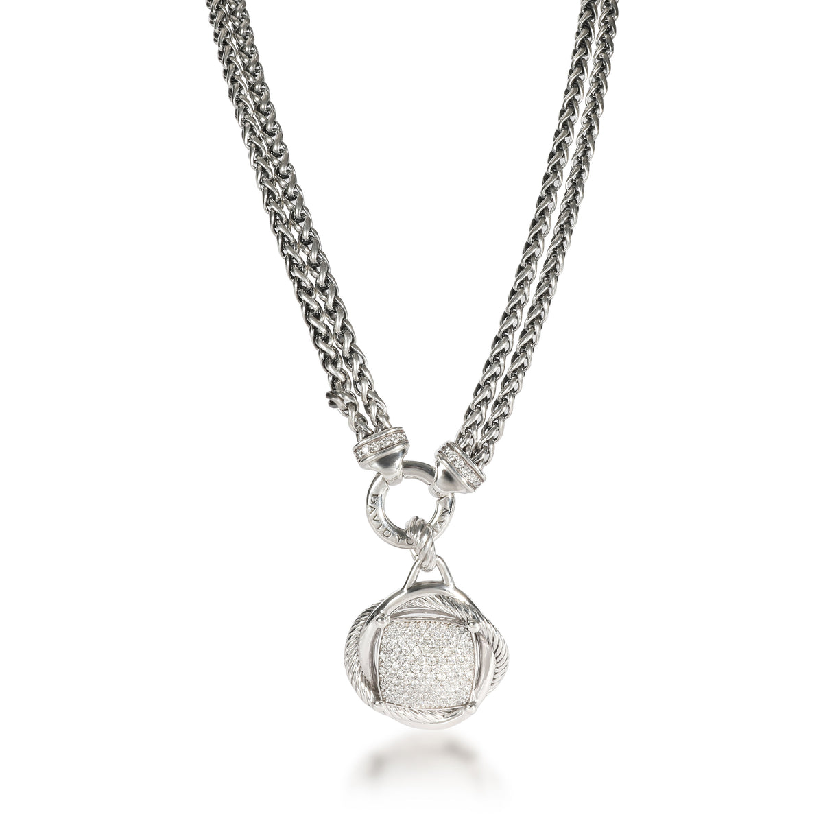 David Yurman Crossover Diamond Necklace in  Sterling Silver 1.69 CTW