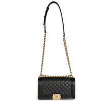 Chanel Black Caviar Quilted Medium Boy Bag