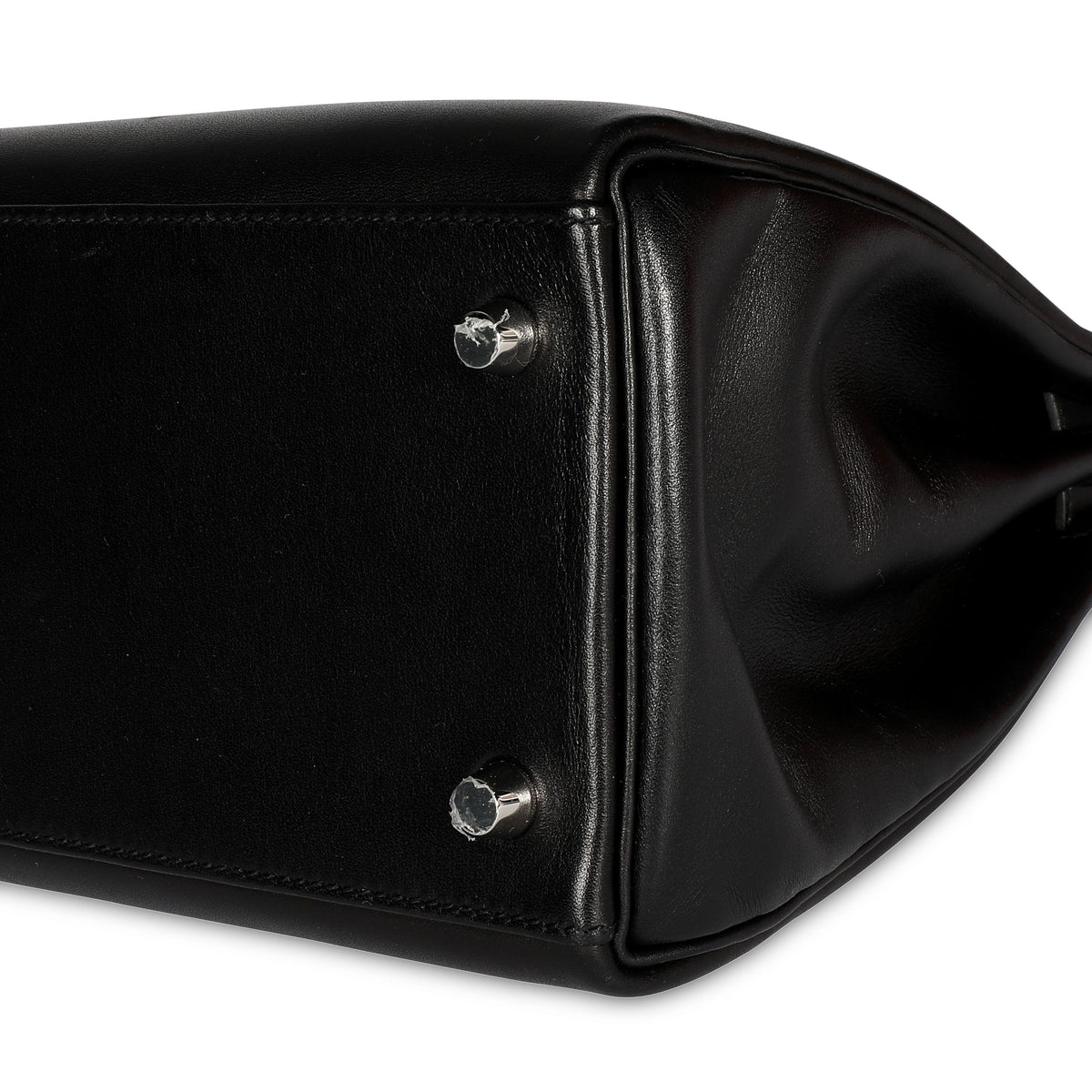 Hermès Black Swift Leather Retourne Kelly 28 with Palladium Hardware