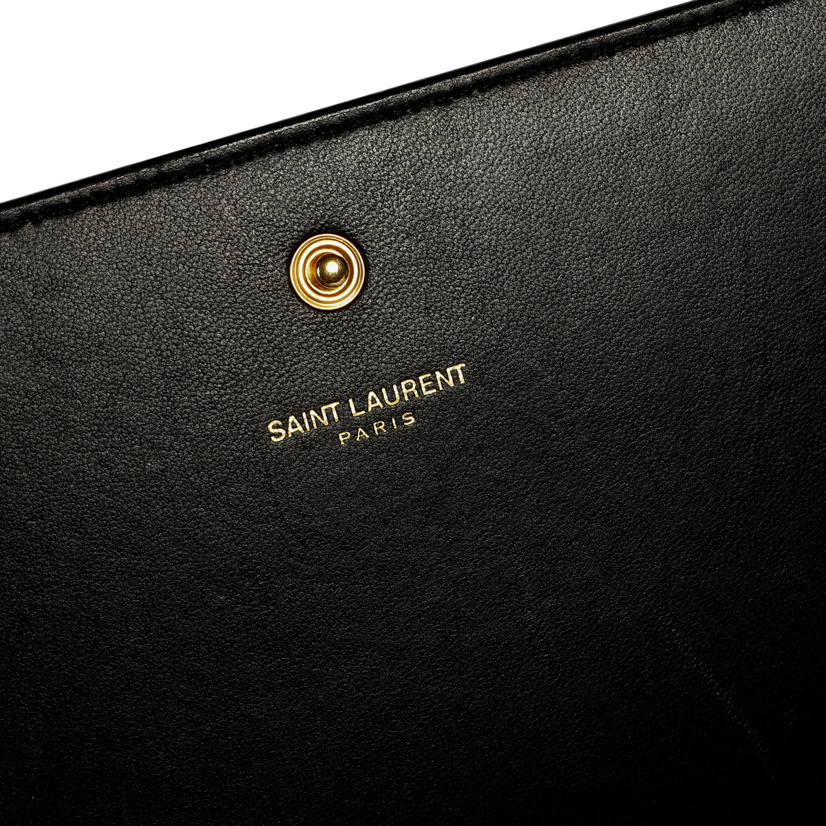 Saint Laurent Black Patent Leather Monogram Chain Wallet
