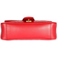 Gucci Hibiscus Red Matelassé Leather GG Marmont Shoulder Bag