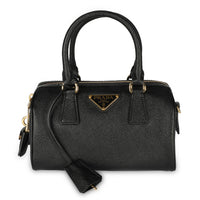 Prada Black Saffiano Lux Leather Top Handle Bag