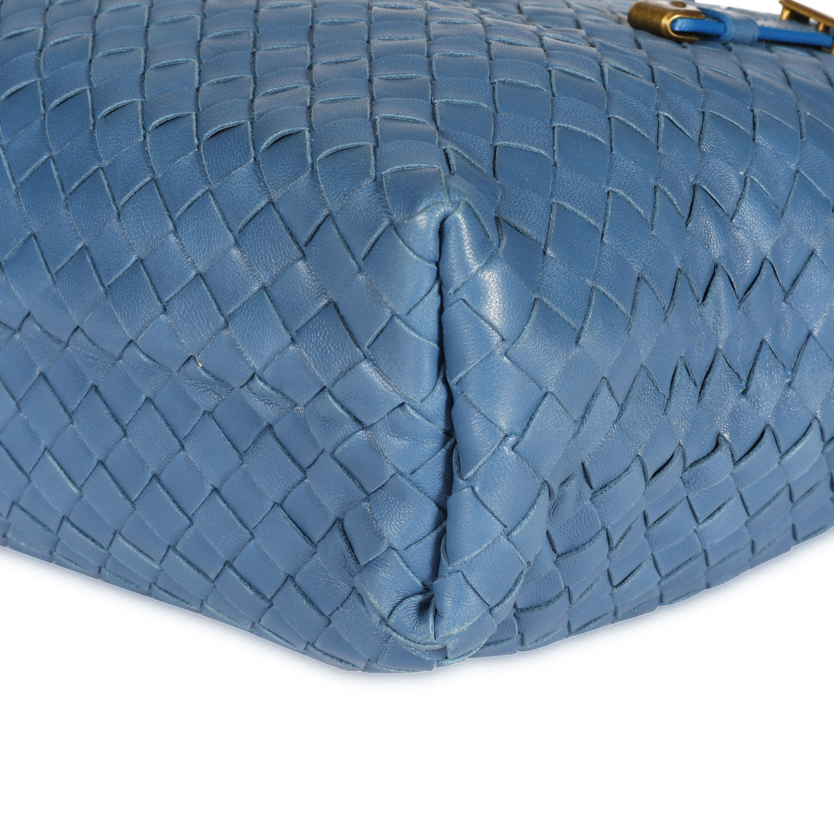 Bottega Veneta Oceano Blue Intrecciato Leather Shopping Tote