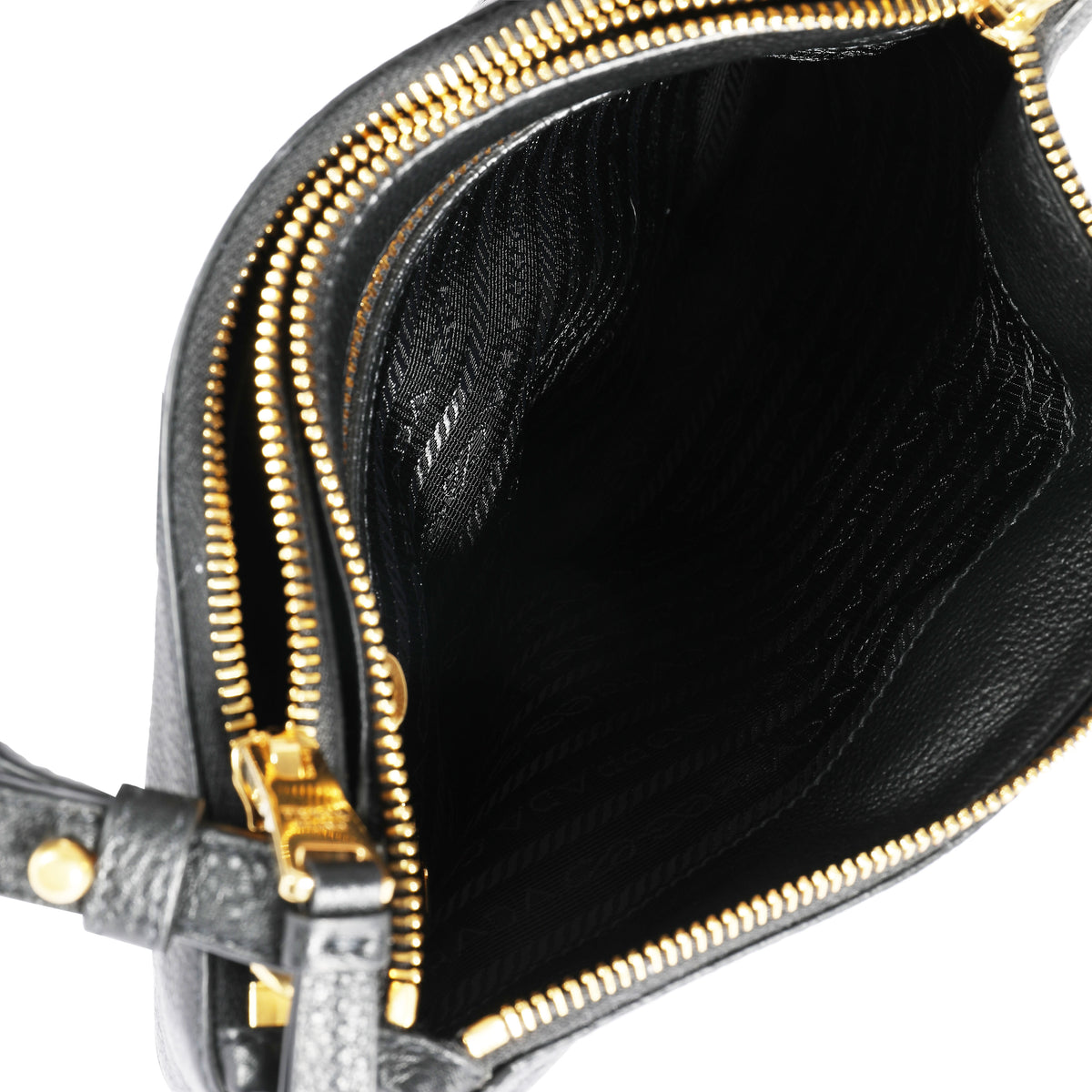 Prada Black Vitello Daino Leather Crossbody Bag