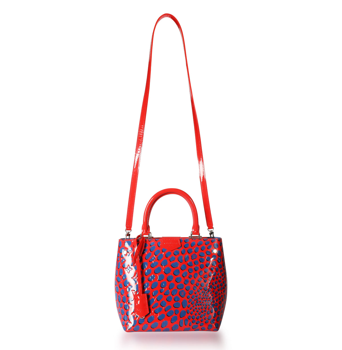 Louis Vuitton Limited Edition Red & Blue Vernis Jungle Dots Tote