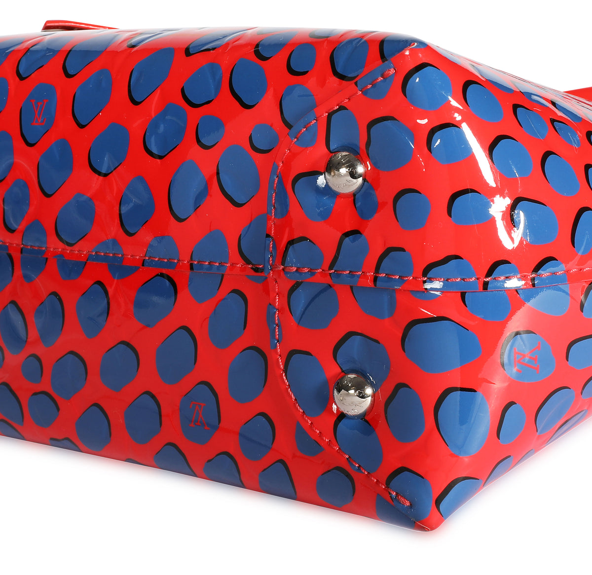 Louis Vuitton Limited Edition Red & Blue Vernis Jungle Dots Tote