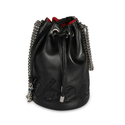 Christian Louboutin Black Calfskin & Patent Leather Marie Jane Bucket Bag