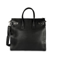 Saint Laurent Black Grained Leather Sac De Jour North/South Tote