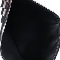 Givenchy Black & White Checkered Coated Canvas Zip Pouch