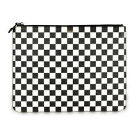 Givenchy Black & White Checkered Coated Canvas Zip Pouch