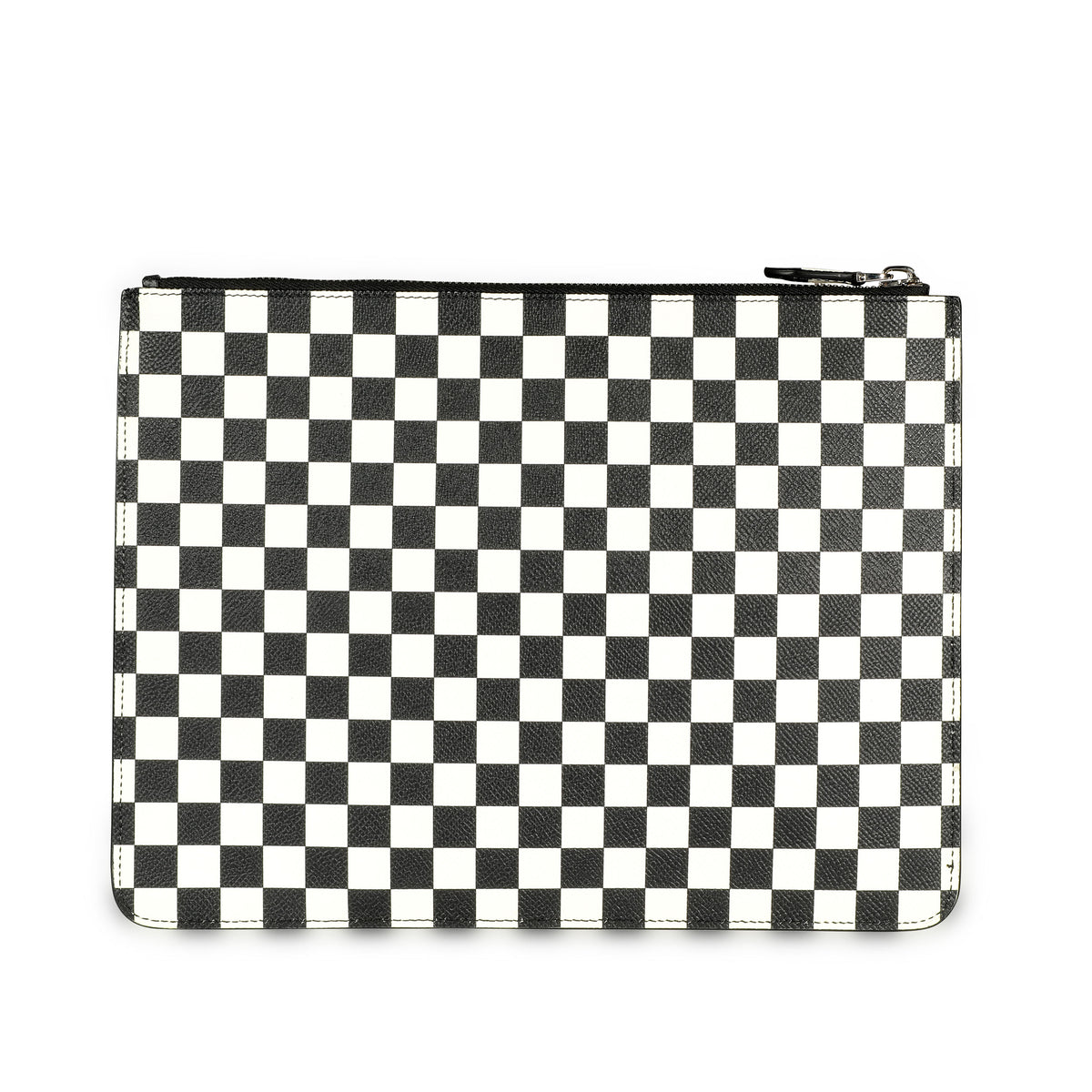 Givenchy Black & White Checkered Coated Canvas Zip Pouch