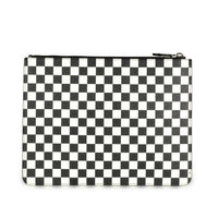 Givenchy Black & White Checkered Coated Canvas Zip Pouch