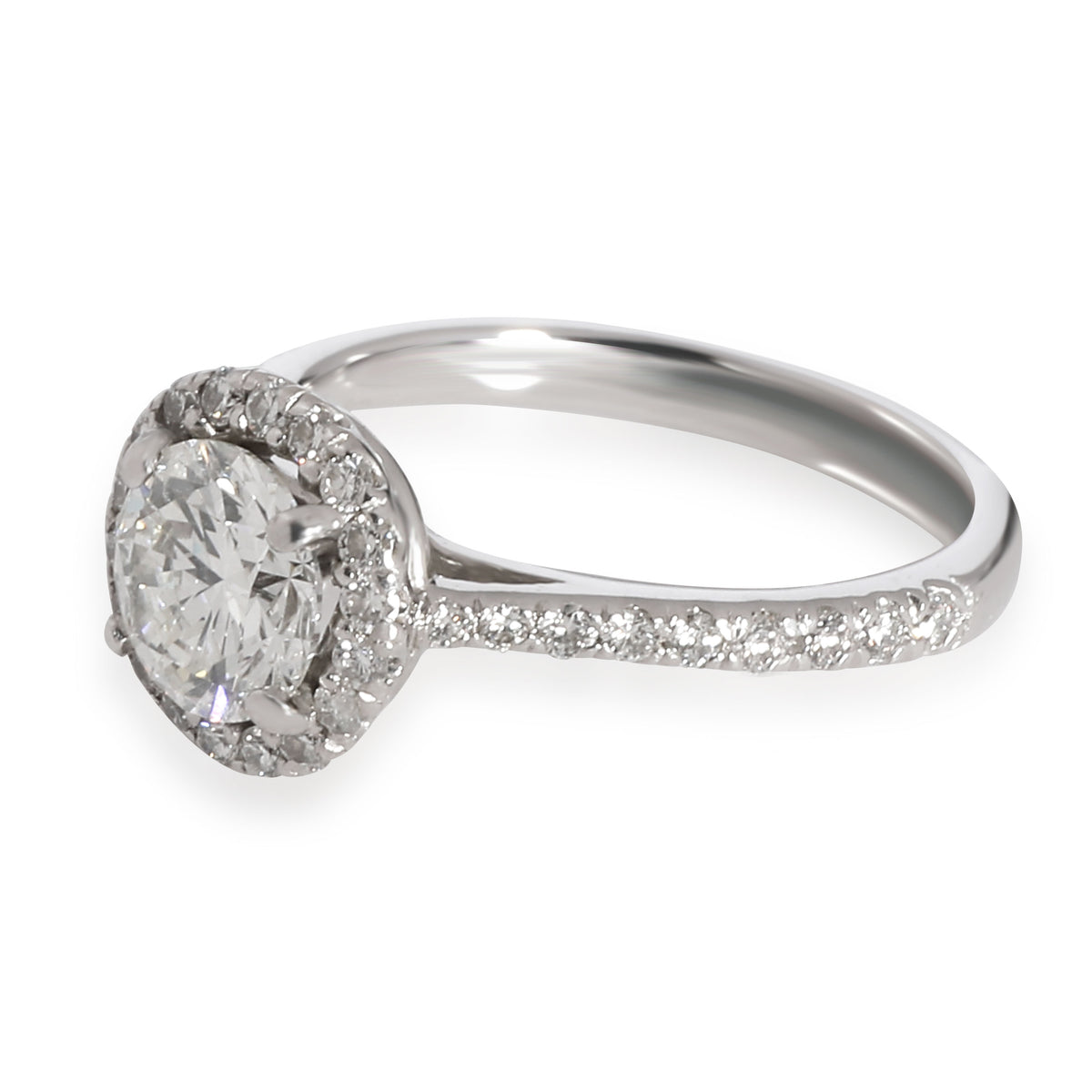 Halo Diamond Engagement Ring in Platinum EGL Certified F SI2 1.05 CTW