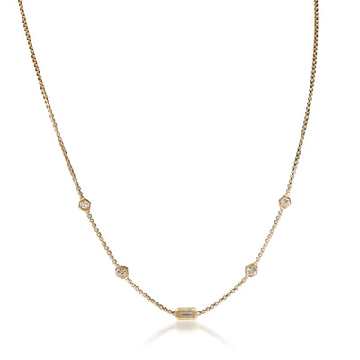 David Yurman Novella Diamond Necklace in 18K Yellow Gold 0.22 CTW