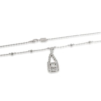 Kwiat Halo Diamond Drop Necklace in 18K White Gold 1.11 CTW