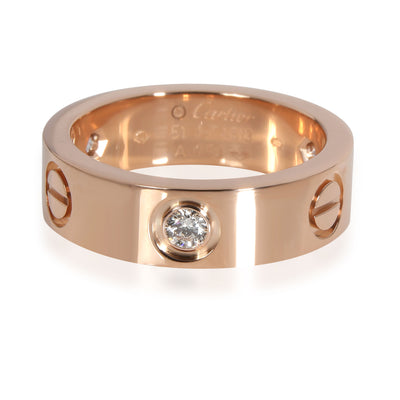 Cartier Love Diamond Ring in 18K Pink Gold 0.22 CTW