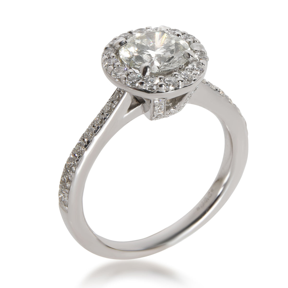 Forevermark Halo Diamond Engagement Ring in 14K White Gold L SI1 1.23 CTW
