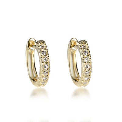 Jude Frances Diamond Huggie Earring in 18K Yellow Gold 0.07 CTW