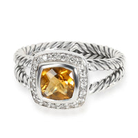 David Yurman Albion Citrine Diamond Ring in  Sterling Silver 0.25 CTW