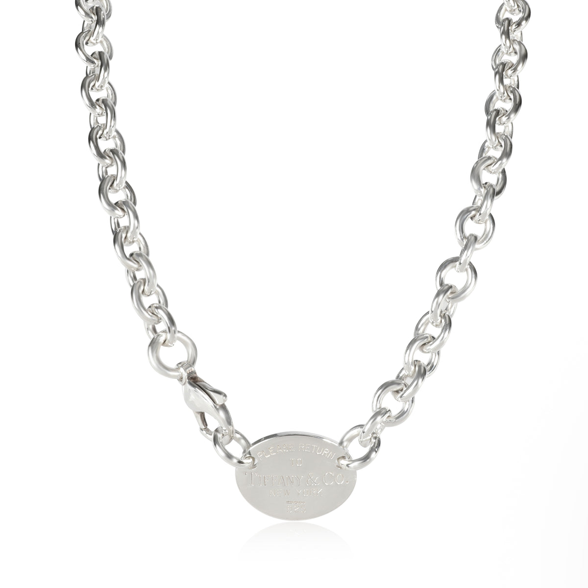 Return to Tiffany Oval Tag Necklace in  Sterling Silver