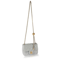 Chanel Gray Quilted Lambskin Pearl Crush Mini Flap Bag