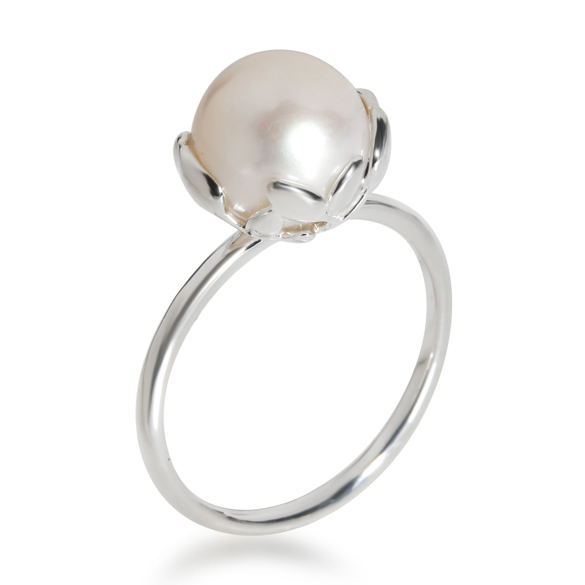 Tiffany & Co. Paloma Picasso Olive Leaf  Pearl Ring in Sterling Silver