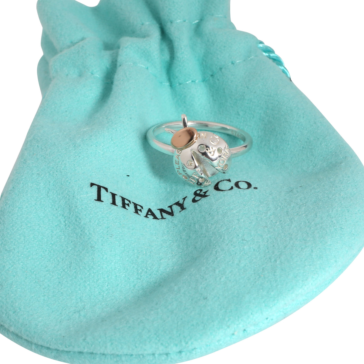 Return to Tiffany Love Bugs Ladybug Ring in 18K Pink Gold/Sterling Silver