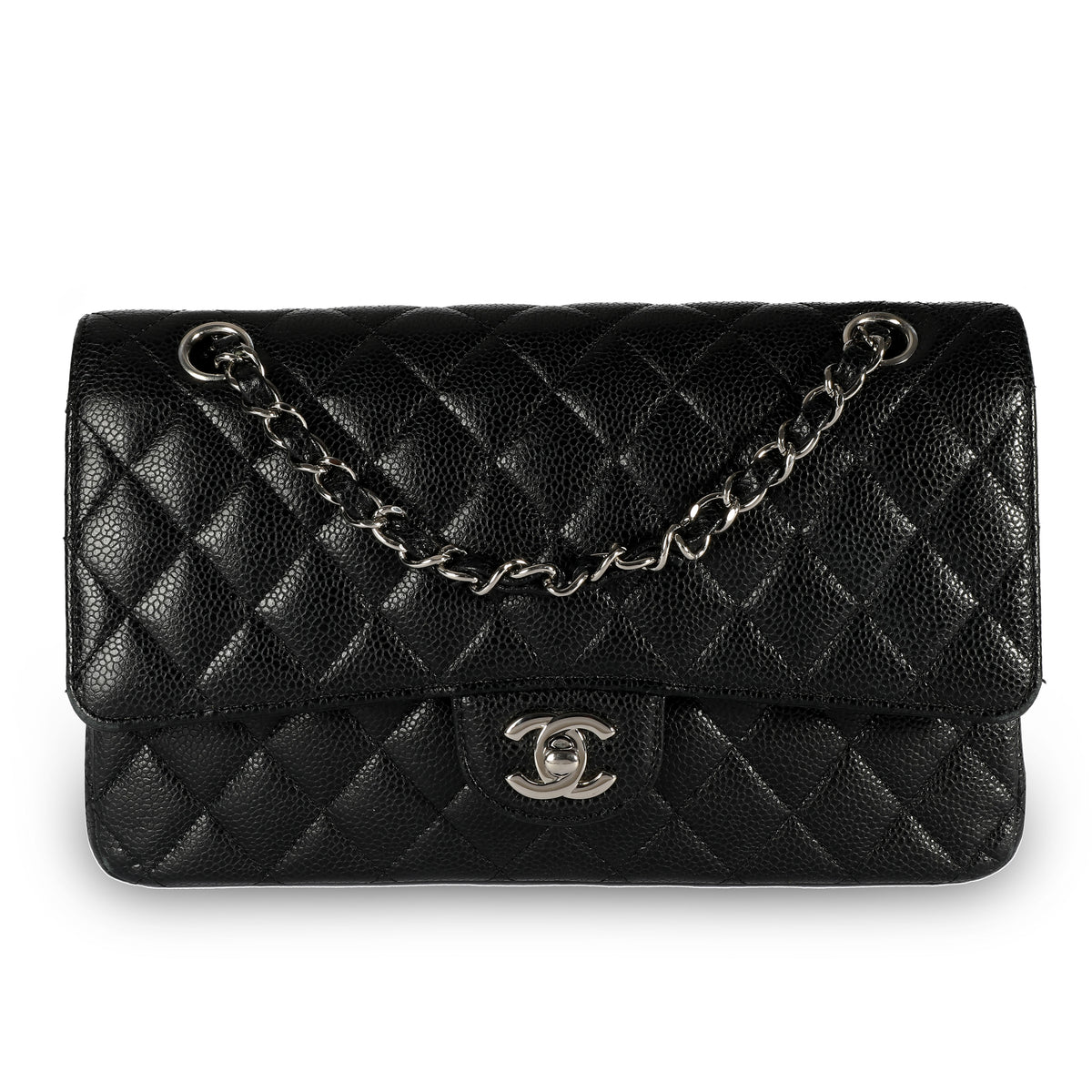 Chanel Black Caviar Quilted Medium Classic Double Flap Bag