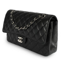 Chanel Black Caviar Quilted Medium Classic Double Flap Bag