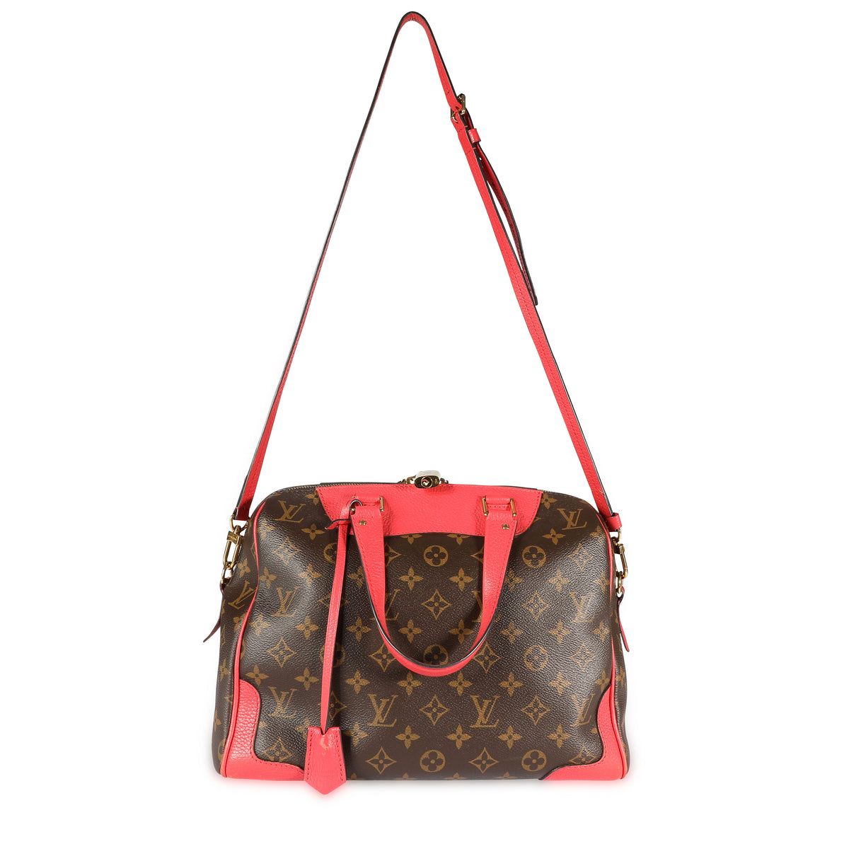 Louis Vuitton Poppy Leather & Monogram Canvas Retiro Satchel