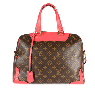 Louis Vuitton Poppy Leather & Monogram Canvas Retiro Satchel