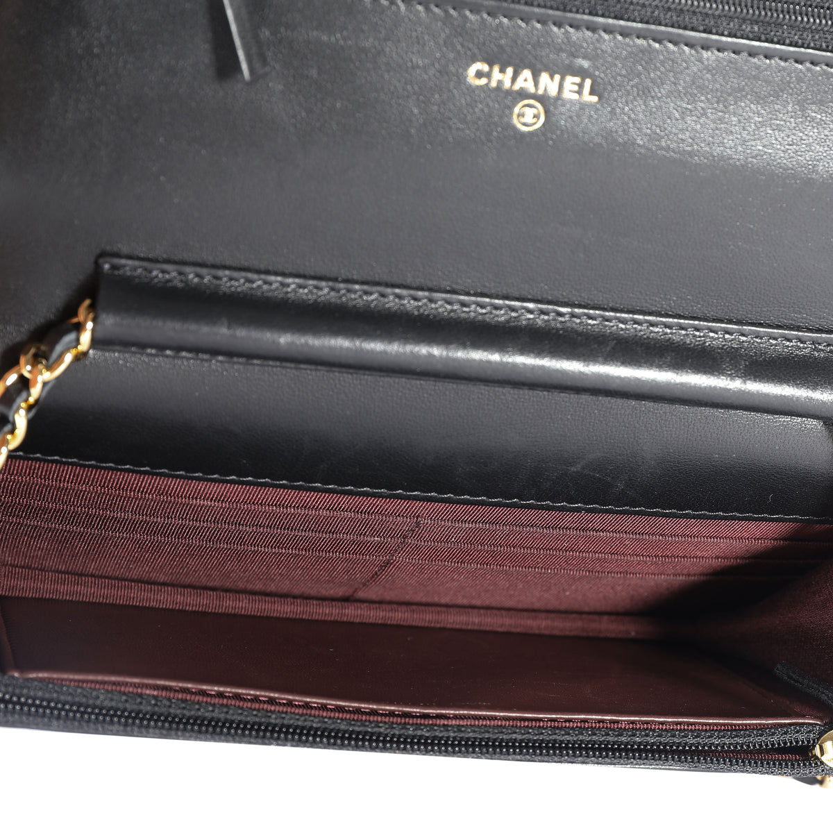 Chanel Black Quilted Lambskin Wallet on Chain