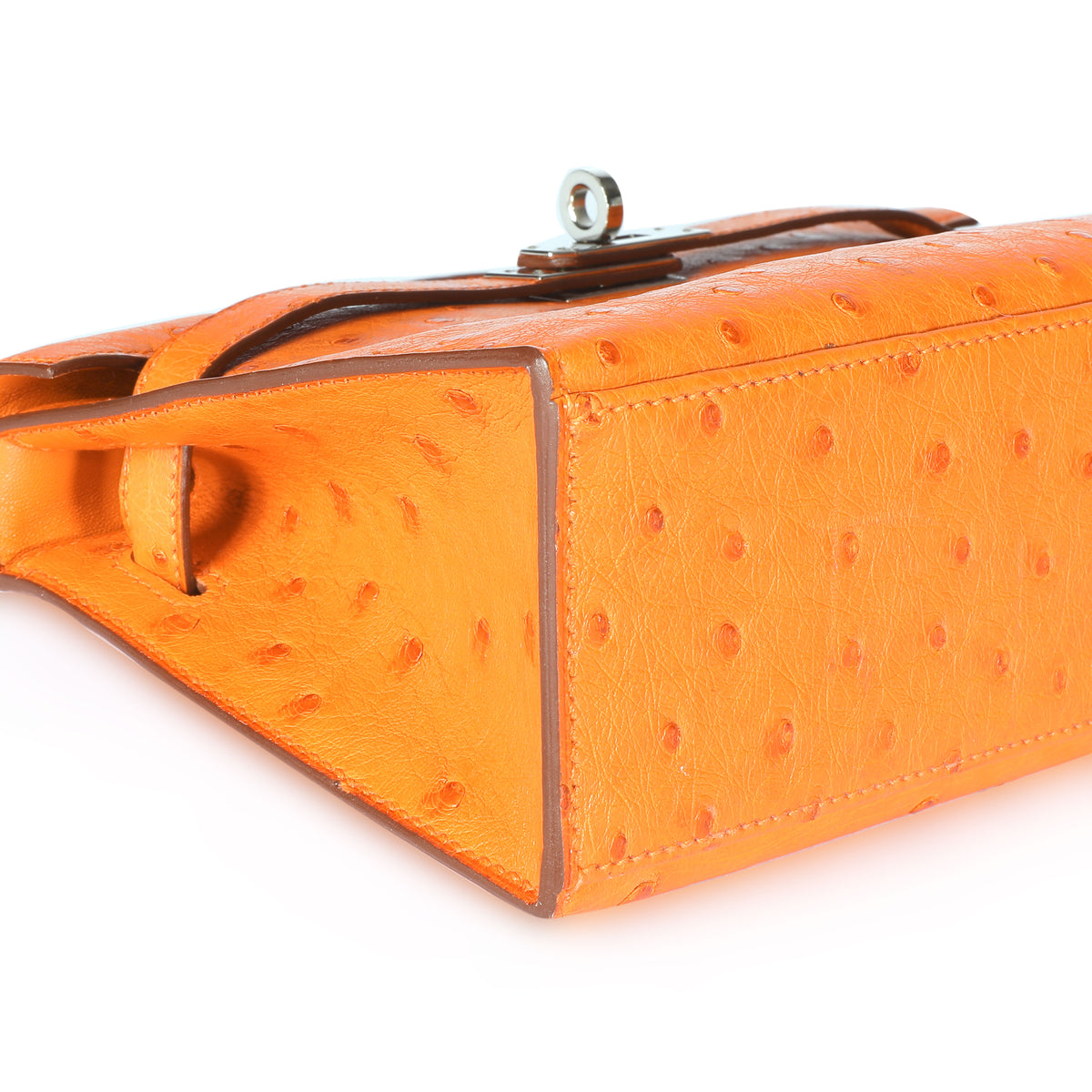 Hermes Picotin Lock 18 Tangerine Orange Ostrich Palladium Hardware