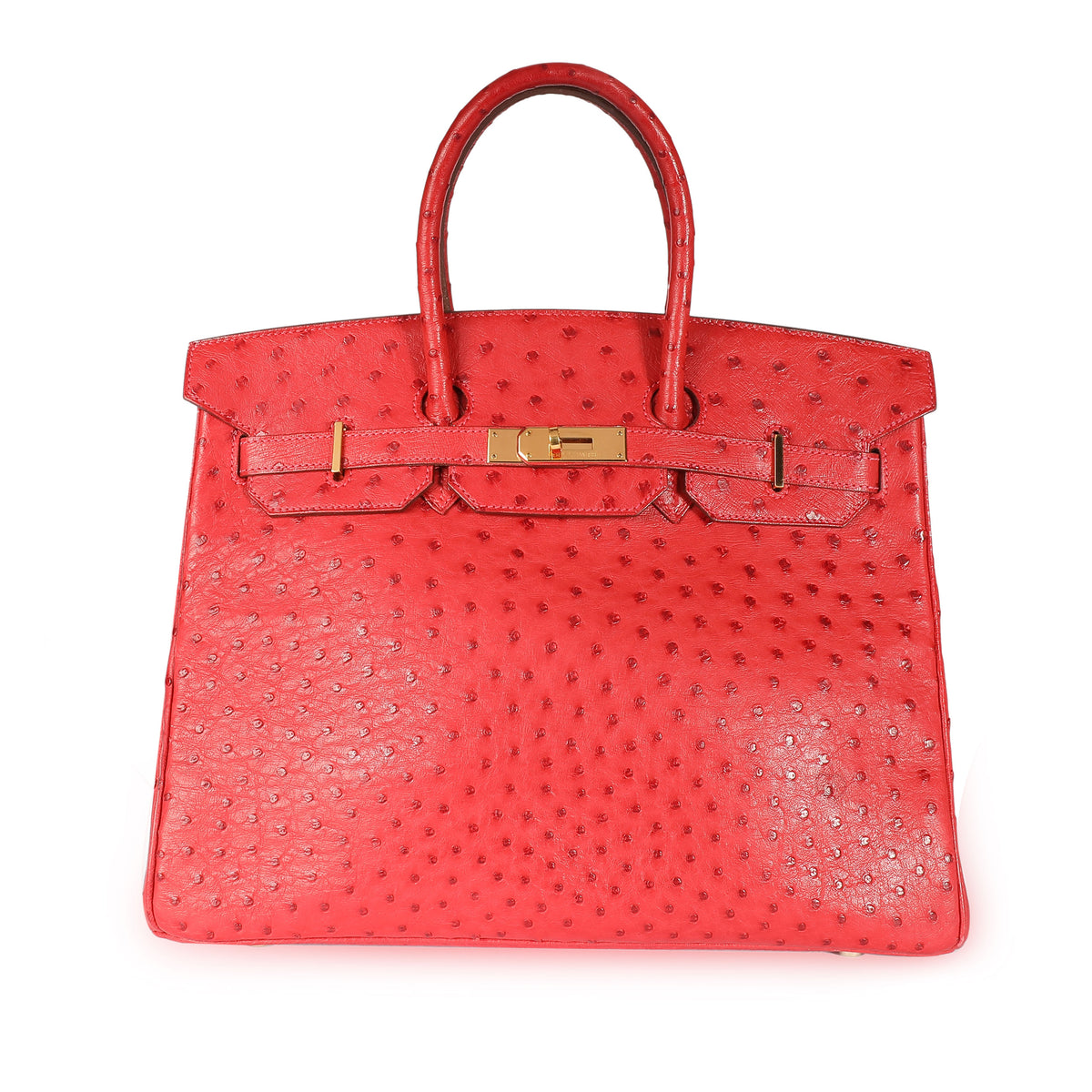 Hermès Rouge Vif Ostrich Birkin 35 GHW