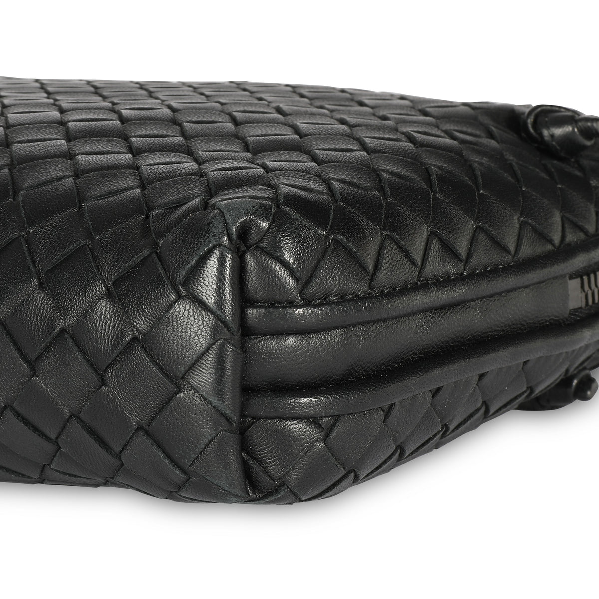 Bottega Veneta Black Intrecciato Leather Nodini Crossbody Bag